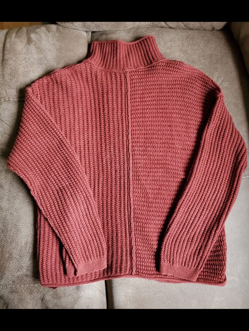 Sonoma Ribbed Mock Neck Sweater in Dusty Rose